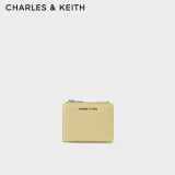 CHARLES&KEITH质感纯色包包女包多卡位短款钱包女士CK6-10680907 Butter黄油色 XXS