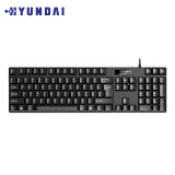 HYUNDAI键盘 有线键盘 办公键盘 USB键盘 笔记本薄膜键盘 电脑键盘 104键 黑色 HY-KA7