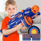 糖米儿童加特林玩具枪可发射软弹枪电动连发吸盘冲锋枪男孩女孩生日六一儿童节礼物