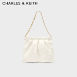 CHARLES&KEITH子母链条大容量流浪包托特包单肩包斜挎包包女包软CK2-40671449 Cream奶白色 L