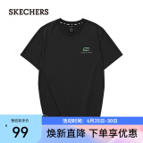 斯凯奇（Skechers）中性款凉感速干针织短袖T恤L223U046 碳黑/0018 S