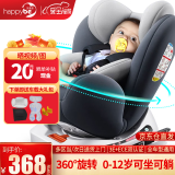 贝蒂乐（happybe）儿童安全座椅汽车用0-12岁婴儿宝宝360度旋转车载座椅ISOFIX接口 灰蓝色（钢骨架+可躺睡调节）