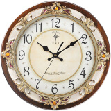 北极星（POLARIS）挂钟欧式客厅钟表创意木质石英钟仿古个性挂表田园办公室时钟40cm