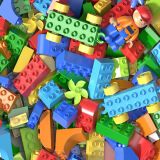 糖米儿童玩具大颗粒积木DIY立体拼装送收纳桶男女孩节日生日圣诞节礼物