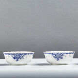煜乾碗面碗饭碗汤碗吃饭碗祝寿骨瓷景德镇陶瓷青花釉中彩定制寿碗 6英寸蓝色寿碗