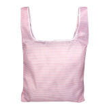 越恒家用折叠购物袋便携手提袋旅行收纳包买菜单肩包学生书袋A63B 粉色条纹 1个装