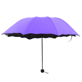 亲海晴雨两用雨伞 加厚男女两用雨伞防晒折叠太阳伞 学生女士遮阳伞创意伞 大号 紫色