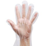 华晨 医用检查手套一次性薄膜PE手套 透明塑料手套家用食品美容餐饮 一包（100只）