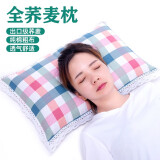 林夕一晨全棉老粗布全荞麦壳枕头睡眠专用枕头深度颈椎枕芯护枕套荞麦皮 七彩格成人款荞麦壳枕头 40*60