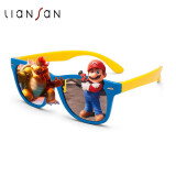 恋上 3D眼镜电影院不闪式偏振3d儿童硅胶材质专用眼镜   蓝框黄腿