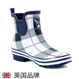 Evercreatures英国雨靴经典格子条纹雨鞋成人 女 雨靴切尔西水鞋水靴 女款 经典格子条纹低帮 35(UK2)