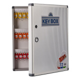 杰丽斯 铝合金钥匙箱/带锁钥匙盒/含钥匙牌 挂壁式72位钥匙收纳箱管理箱  1072