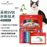 辉柏嘉（Faber-castell）水溶性彩铅笔彩色铅笔60色+16K细纹230g20页绘画本 绘画笔套装115965红铁盒装