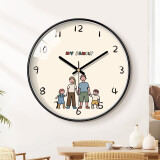 BBA 挂钟温馨客厅餐厅时钟创意家用挂表儿童房钟表 一家四口30cm