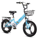 凤凰儿童自行车6-15岁小孩子车减震折叠单车男女中小学生童车 蓝色(折叠减震一体轮) 16寸