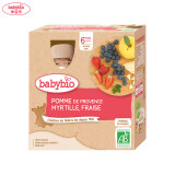 伴宝乐（Babybio）苹果草莓蓝莓果泥4*90g 法国原装婴幼儿有机水果泥整盒装