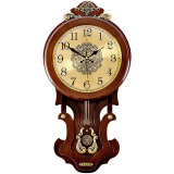 北极星（POLARIS）挂钟客厅创意石英钟表复古时钟卧室木质艺术挂表摆钟 1508石英款