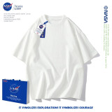 NASA GISS重磅260g纯棉短袖t恤男纯色圆领厚实不透纯白打底衫男女体恤上衣 白色 2XL体重170-190斤
