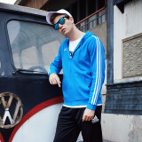 阿迪达斯（Adidas）外套男户外休闲时尚舒适防风夹克跑步透气运动服 TR30J5-CBUW 蓝色连帽夹克 XL
