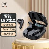 爱国者（aigo）T23真无线蓝牙耳机 半入耳式触控运动游戏跑步耳机 屏显电量 手机电脑平板通用 黑色