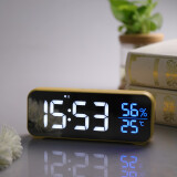 汉时(Hense)LED充电闹钟时尚简约电子钟学生床头钟多功能家用闹表个性台钟座钟桌钟HA820黄色