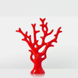 睿诺现代家居装饰品摆件创意陶瓷工艺品客厅酒柜电视柜摆设三口鹿礼物 红色树一个