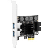 魔羯 MOGE MC2017 PCIEx1转4个USB3.0扩展卡 带前置USB3.0接口 瑞萨NEC芯片