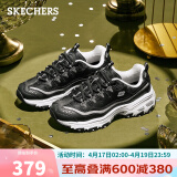斯凯奇（Skechers）老爹鞋女厚底增高休闲运动鞋子11923/11914黑色/银色BKSL37.0