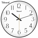 天王星（Telesonic） 挂钟客厅简约创意钟表现代时钟3D立体石英钟薄边免打孔家用挂表 钢琴黑（35厘米）