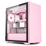 爱国者（aigo）YOGO  K1粉色 超高兼容性 9风扇位 电脑机箱  E-ATX/ATX主板/360水冷/4090显卡/钢化玻璃全侧