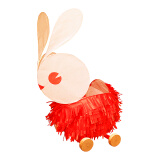 小鸡啄米兔子灯笼手工diy制作材料包新年元宵节传统儿童花灯古风轮子拖拉- 经典红色毛毛款