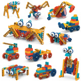 幻模嘉大颗粒科教机械齿轮百变电动积木儿童玩具男孩女孩礼物拼装模型