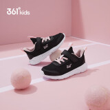 361° 儿童运动鞋2024年男女童(3-12岁)防撞鞋头密网休闲跑鞋 黑 33 