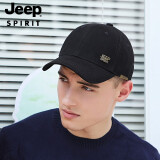 Jeep吉普帽子男女四季防晒棒球帽舒适透气沙滩旅行户外运动鸭舌遮阳帽 黑色