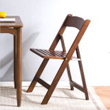 香木语 实木餐椅折叠椅子日式简约靠背椅子会议椅休闲椅 胡桃色3223