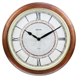 丽声（RHYTHM）木制静音石英挂钟欧式复古钟表创意印花圆形挂表客厅卧室办公室时钟cmg272nr06
