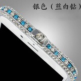 6s钻石边框苹果x水钻金属壳7plus镶彩钻潮女8p 玫瑰金【蓝白钻】 苹果
