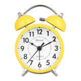 汉时（Hense） 时尚创意打铃闹钟学生床头钟儿童卡通闹表简约懒人小时钟HA01 黄色3英寸 3英寸