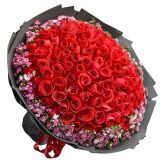 来一客520情人节红玫瑰生日花束鲜花速递同城配送全国表白求婚礼物 99朵红玫瑰女神款