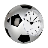 汉时（Hense）创意儿童闹钟学生床头钟时尚个性闹表卡通音乐时钟足球造型小台钟HA09银色