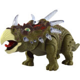 YIER儿童恐龙玩具霸王龙动物模型套装电动大号仿真3-6岁男孩生日礼物 三角龙-绿【送电池】