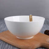 錦鳯 纯白骨瓷碗米饭碗汤碗景德镇餐具家用陶瓷大面碗汤锅单个 6英寸澳碗