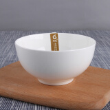 錦鳯 纯白骨瓷碗米饭碗汤碗景德镇餐具家用陶瓷大面碗汤锅单个 小碗4.5英寸澳碗