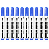 AUCS 白板笔水性可擦易擦 控笔训练幼儿园笔 办公会议教学培训办公儿童白板笔彩色 蓝色10支/盒