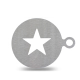 Mongdio 花式拉花咖啡模具 不锈钢图案印花模板 星星图案 1片