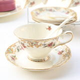 文盾（WENDUN） 英式骨瓷咖啡杯套装欧式下午茶茶具创意陶瓷简约家用红茶杯 英式【富士山风情】