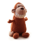 IGNATIUS微笑大牙丑萌公仔呲牙猪布娃娃可爱超萌女孩恐龙毛绒玩具生日礼物 棕猴 中号（全长约40cm）