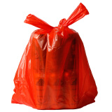 京惠思创家用办公背心式垃圾袋加厚手提方便袋 （40+15）*70cm红色100只