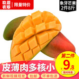 第二件9.8元 玖原农珍 广西象牙芒果4斤 新鲜水果约210-400g