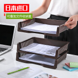 日本进口inomata桌面收纳篮 办公用品收纳盒 a4纸文件夹收纳筐 4315